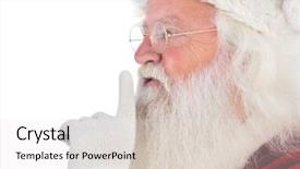  Presentation with santa - Audience pleasing presentation theme consisting of santa claus asking for quiet backdrop and a white colored foreground