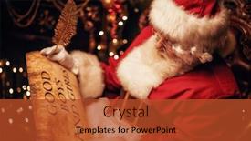  Presentation with christmas kids - Slides featuring santa-claus-bagging-christmas-presents background and a red colored foreground