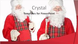  Presentation with cooking utensils - Slide set featuring santa-claus-barbecue-santa-wears background and a sky blue colored foreground