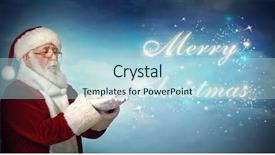  Presentation with merry christmas - PPT layouts enhanced with santa claus blowing merry christmas background and a  colored foreground