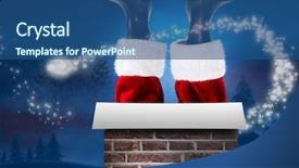  Presentation with boot camp boots - Theme featuring santa claus boots against night background and a  colored foreground