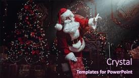  Presentation with christmas tree - Colorful theme enhanced with santa-claus-brought-gifts backdrop and a wine colored foreground