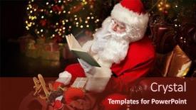  Presentation with checks - Slides with santa-claus-brought-gifts background and a tawny brown colored foreground