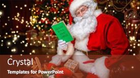  Presentation with new year - Slides enhanced with santa-claus-brought-gifts background and a tawny brown colored foreground