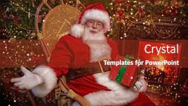  Presentation with gifs christmas - Slides enhanced with santa-claus-brought-gifts background and a tawny brown colored foreground
