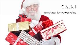  Presentation with white christmas - Amazing theme having santa claus carrying big stack backdrop and a  colored foreground