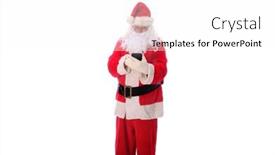  Presentation with merry christmas - Theme with santa-claus-cell-phone-santa background and a white colored foreground