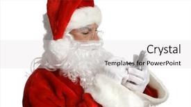  Presentation with santa - Audience pleasing theme consisting of santa claus checking his naughty nice list on his pda isolated backdrop and a light gray colored foreground