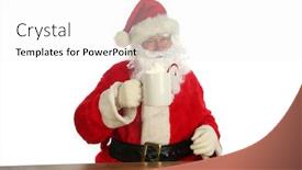  Presentation with cookies christmas - Colorful PPT theme enhanced with santa-claus-christmas-santa-isolated backdrop and a white colored foreground