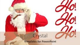  Presentation with christmas presents - Audience pleasing PPT layouts consisting of santa-claus-christmas-santa-smokes backdrop and a coral colored foreground