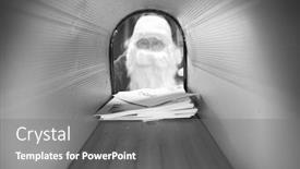  Presentation with checks - Theme enhanced with santa-claus-collects-his-mail background and a gray colored foreground