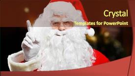  Presentation with santa claus holding scroll paper - Colorful slide deck enhanced with santa claus congratulating for being backdrop and a  colored foreground