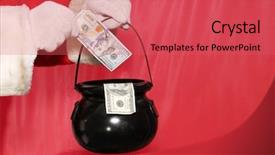  Presentation with donation - Cool new presentation with santa claus donation bucket christmas backdrop and a red colored foreground