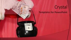  Presentation with santa claus holding scroll paper - Presentation theme enhanced with santa claus donation bucket christmas background and a red colored foreground