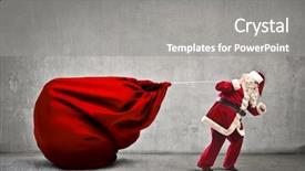 Presentation with santa - Presentation theme enhanced with santa claus dragging his very background and a gray colored foreground
