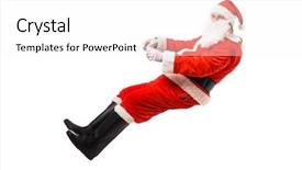  Presentation with driving - Presentation theme featuring santa claus driving imaginary car background and a white colored foreground