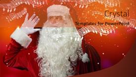  Presentation with sound - Beautiful theme featuring santa claus enjoying sound of distant music backdrop and a red colored foreground