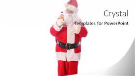  Presentation with whiskey - PPT theme having santa-claus-enjoys-a-pint background and a white colored foreground