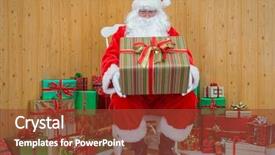  Presentation with father - Slides consisting of santa claus father christmas sitting background and a  colored foreground