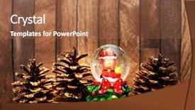  Presentation with decoration - Slides featuring santa claus figurine christmas decoration background and a coral colored foreground