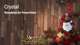  Presentation with christmas borders grunge border decoration - Cool new presentation theme with santa claus figurine christmas decoration backdrop and a tawny brown colored foreground