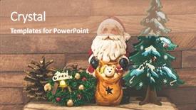  Presentation with decoration - Theme featuring santa claus figurine christmas decoration background and a coral colored foreground