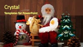  Presentation with christmas lights bulb decoration - Colorful slides enhanced with santa claus figurine christmas decoration backdrop and a tawny brown colored foreground