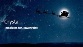  Presentation with night sky - Presentation theme enhanced with santa-claus-flies-on-christmas background and a navy blue colored foreground
