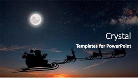  Presentation with night sky - Slide set consisting of santa-claus-flies-on-christmas background and a navy blue colored foreground
