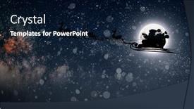  Presentation with night sky - Presentation theme enhanced with santa-claus-flies-on-christmas background and a navy blue colored foreground