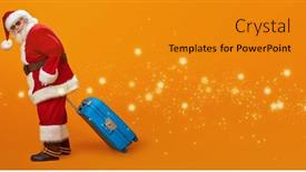  Presentation with tropical christmas - Slide set consisting of santa-claus-goes-on-vacation background and a gold colored foreground