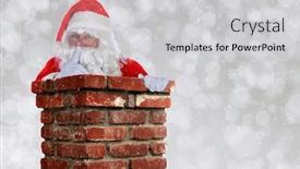  Presentation with santa - Cool new theme with santa-claus-going-down-chimney backdrop and a light gray colored foreground