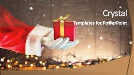  Presentation with christmas tree - Presentation theme enhanced with santa claus hand holding christmas background and a tawny brown colored foreground