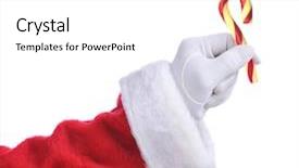  Presentation with old fashioned - Presentation design with santa claus hand holding background and a white colored foreground