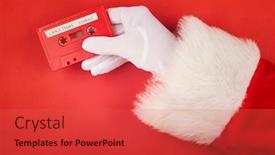  Presentation with tape audio - Theme with santa-claus-hand-holding background and a red colored foreground
