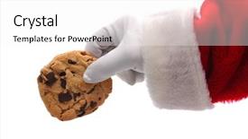  Presentation with santa - Slide set with santa claus hand holding background and a white colored foreground