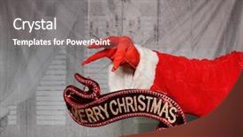  Presentation with merry christmas - Colorful PPT layouts enhanced with santa claus hand or grinch backdrop and a  colored foreground