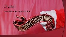  Presentation with merry christmas - PPT layouts featuring santa claus hand or grinch background and a  colored foreground