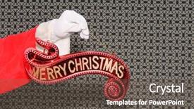  Presentation with merry christmas - Amazing PPT layouts having santa claus hand or grinch backdrop and a  colored foreground