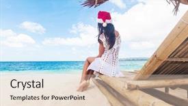  Presentation with tropical christmas - Amazing slides having santa claus hat celebrating christmas backdrop and a lemonade colored foreground