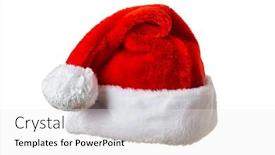  Presentation with santa - Slide set consisting of santa-claus-hat-isolated background and a white colored foreground