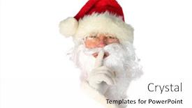  Presentation with merry christmas - PPT theme consisting of santa-claus-head-christmas-santa background and a white colored foreground