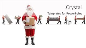  Presentation with santa - Cool new presentation theme with santa-claus-holding-a-box backdrop and a white colored foreground