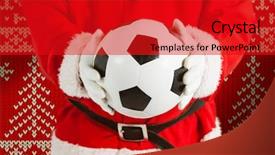  Presentation with football - Slides consisting of santa claus holding a football background and a crimson colored foreground
