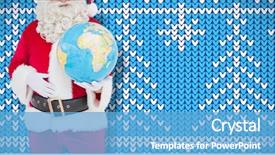  Presentation with vector - Theme consisting of santa claus holding a globe background and a light blue colored foreground