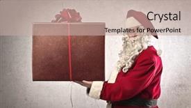  Presentation with santa claus holding scroll paper - Cool new slides with santa claus holding a present backdrop and a mint green colored foreground