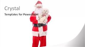 Presentation with pure white - Beautiful slide deck featuring santa-claus-holds-a-bichon backdrop and a white colored foreground