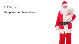  Presentation with pure white - Presentation design having santa-claus-holds-a-bichon background and a white colored foreground