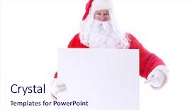  Presentation with advertising - Presentation theme with santa claus holds a blank white sign isolated on white with room for your text santa can be your advertising mascot with your ad on his sign or around him or both santa clause loves christmas background and a sky blue colored foreground