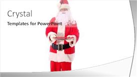  Presentation with christmas dinner - Beautiful theme featuring santa-claus-holds-an-empty backdrop and a white colored foreground